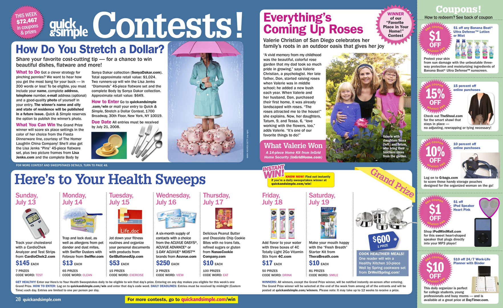 Quick & Simple Magazine Contests Spread