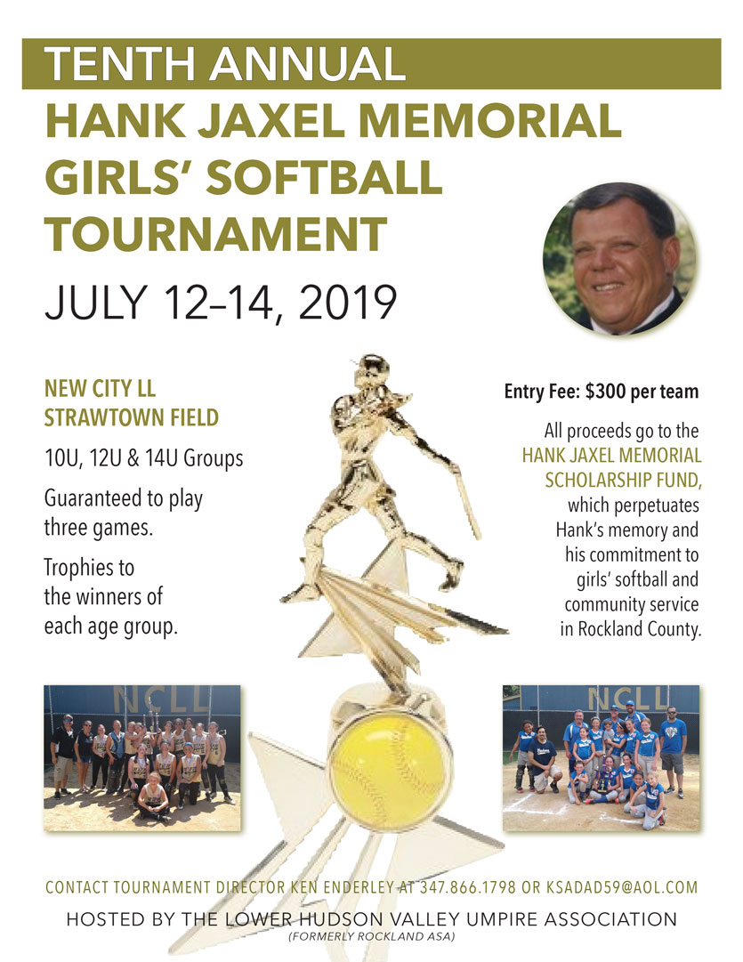 Hank Jaxel Memorial Girls’ Softball Tournament Flyer